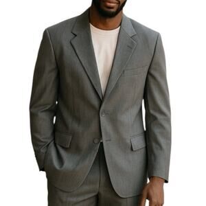 Hardy Amies Grey Wool Blend 2-Button Blazer Sport Coat Size 42L